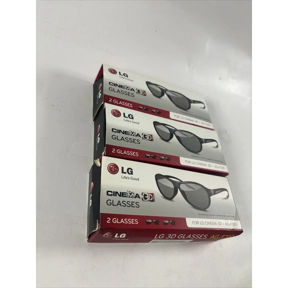 NEW 3 Boxes (6 Glasses) Real 3D LG 3D Glasses Cinema Movie TV Glasses AG-F310
